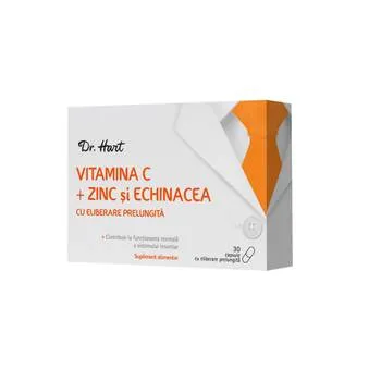 Dr.Hart Vitamina C + Zinc si Echinacea, 30 capsule