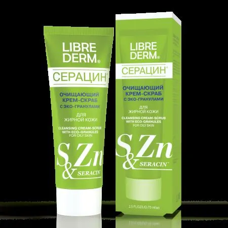 Scrub de curatare cu granule eco Seracin, 75 ml, Librederm