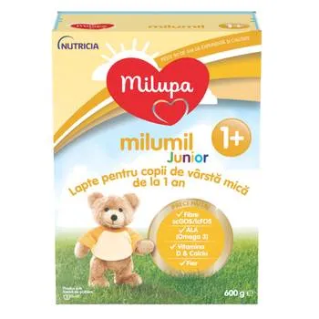 Lapte pentru copii de varsta mica de la 1 an Milumil Junior 1+, 600g, Milupa