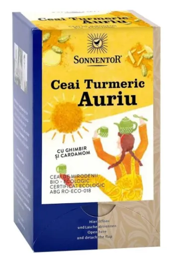 Ceai Turmeric Auriu, ghimbir si cardamom x 18dz (Sonnentor)