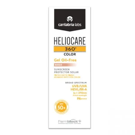 Gel pentru protectie solara cu SPF 50+ Heliocare 360 Color, Nuanta Beige, 50 ml, Cantabria Labs