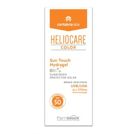 Gel cu SPF 50 pentru protectie solara Sun Touch Hydragel Heliocare Color, 50 ml, Cantabria Labs