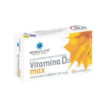 Vitamina D3 Max, 30 comprimate, BioSunLine