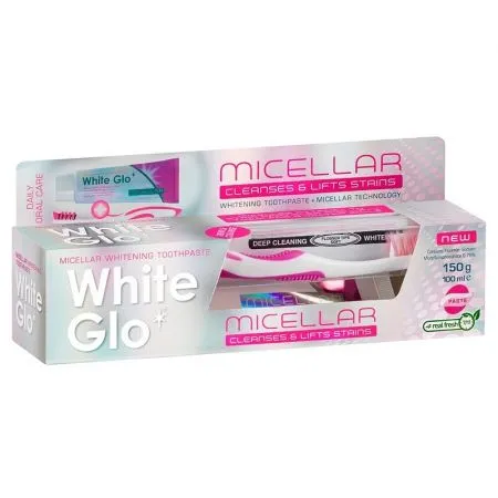 Pasta de dinti Micellar + Periuta de dinti, 150 g, White Glo