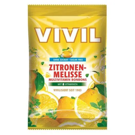 Bomboane fara zahar cu lamaie si multivitamine, 60 g, Vivil