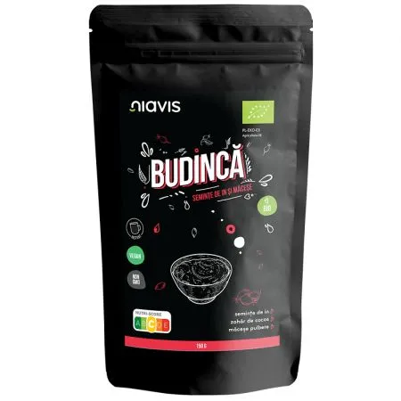 Budinca Eco instant cu seminte de in si macese, 150g, Niavis