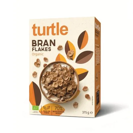 Fulgi bio cu tarate de grau, 375 g, Turtle