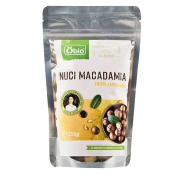 Nuci macadamia bio, 250g, Obio