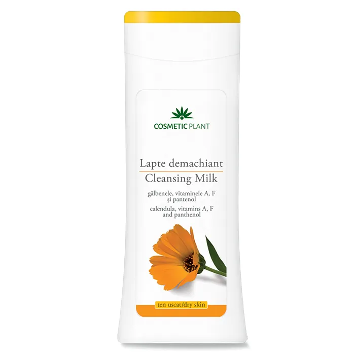 Lapte demachiant cu extract de galbenele, vitaminele A, F si pantenol, 200 ml, Cosmetic Plant