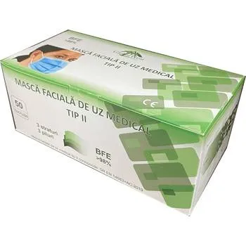 Masti faciale pentru uz medical Tip II, 50 bucati, Global Treat