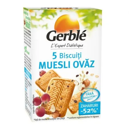 Biscuiti musli si ovaz mini pack, 72,5g, Gerble