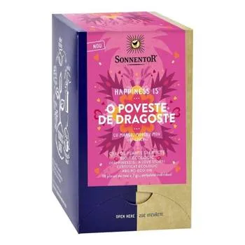 Ceai Bio Happiness O poveste de dragoste, 18 plicuri, Sonnentor