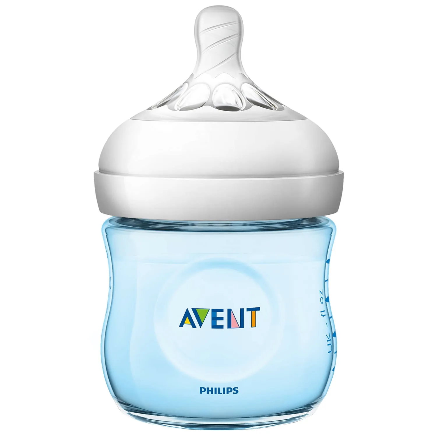 AVENT Biberon Natural PP, bleu, SCF032/17, 125 ml, Tetina debit lent, +0 luni