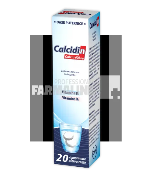 Calcidin + Vitamina D3 + Vitamina K 20 comprimate efervescente