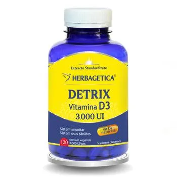 Detrix Vitamina D3 3000UI, 120 capsule, Herbagetica