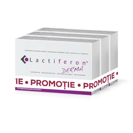 Pachet Lactiferon Derma, 30 comprimate, Solartium (2+1)