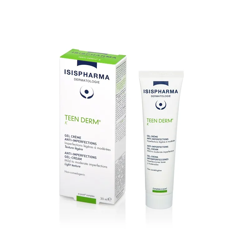 Gel crema pentru ten acneic Teen Derm K, 30 ml, ISISPHARMA