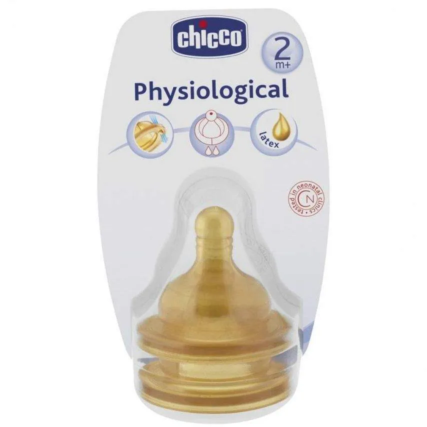 CHICCO 81621-7 PHYSIOLOGIC TETINA DIN CAUCIUC FLUX MEDIU 2LUNI+ 2BUC