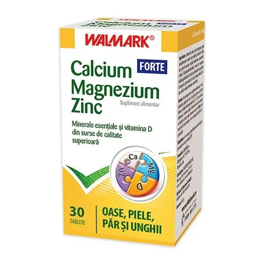 WALMARK CALCIU MAGNEZIU ZINC FORTE 30 TABLETE