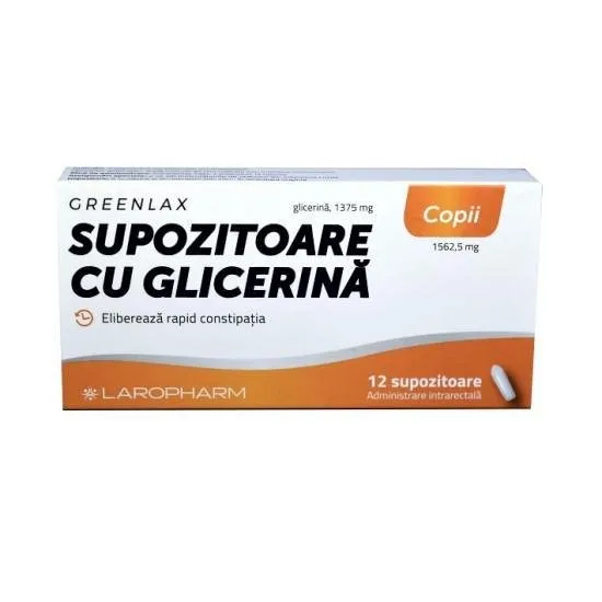 GREENLAX SUPOZITOARE CU GLICERINA COPII 12 SUPOZITOARE