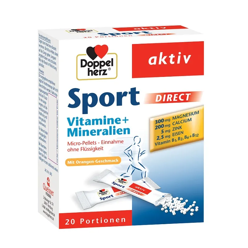 DOPPELHERZ Aktiv Vitamine Minerale Sport Direct, 20 plicuri