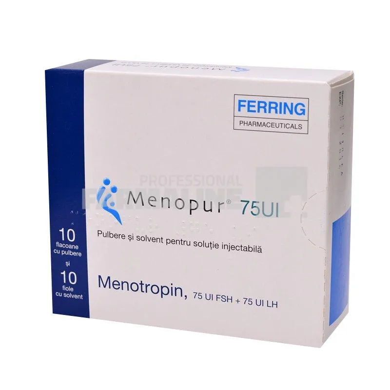 MENOPUR x 10 LIOF. + SOLV. PT. SOL. INJ. FARA CONCENTratie FERRING GMBH