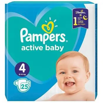 Scutece Active Babay, Marimea 4, 25 bucati, Pampers