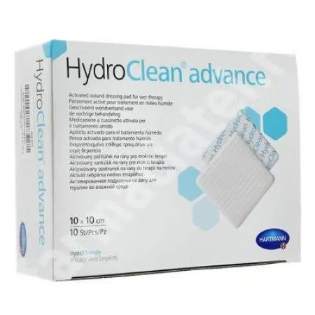 Pansament activat pentru terapia umeda HydroClean Advance, 7.5 x 7.5 cm (609768), 10 bucati, Hartmann
