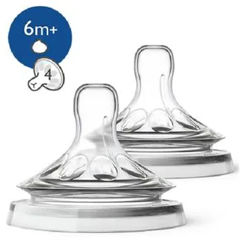 Tetina Natural pentru hrana densa, +6 luni SCF046/27, 2 bucati, Phillips Avent
