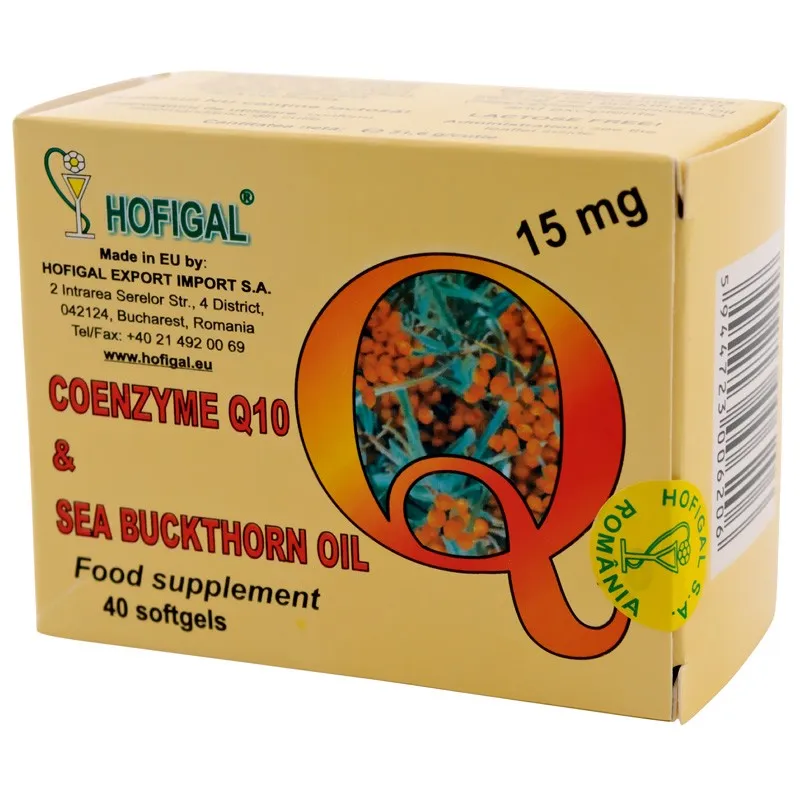 Coenzima Q10 in ulei de catina 15mg,40 capsule