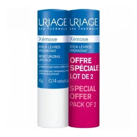 Uriage Xemose Stick Hidratare Pentru Buze, 4 G Pachet 1+1-70%