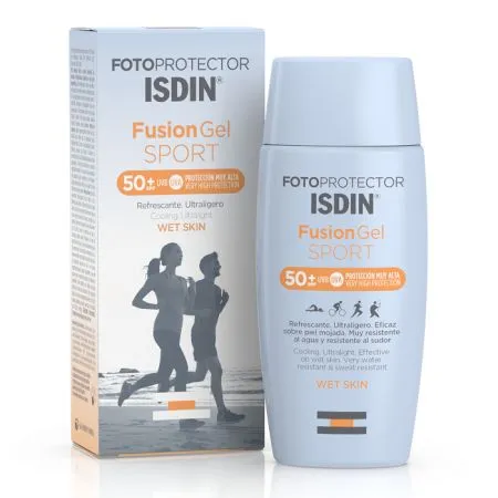 Gel de protectie solara pentru corp cu SPF 50 Fusion Gel Sport, 100 ml, Isdin