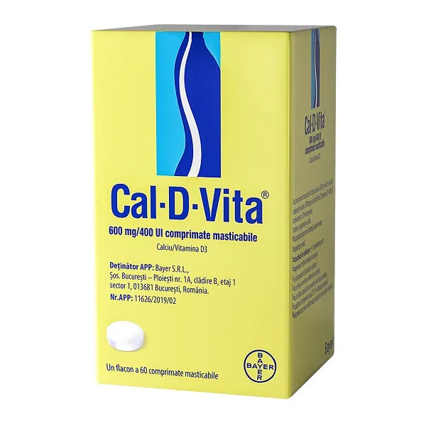 Cal-D-Vita 600mg/400UI 1fl x 60cp.mast