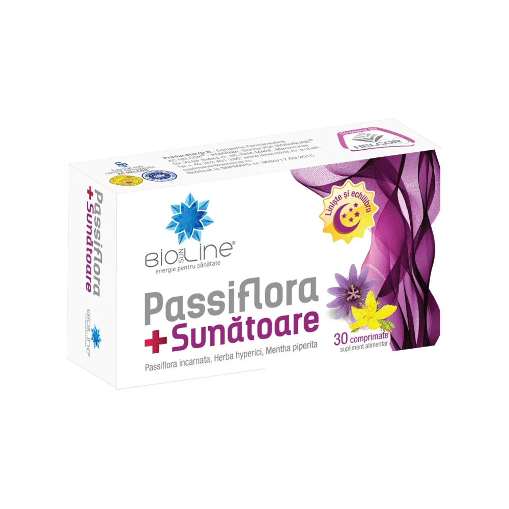 Passiflora + Sunătoare, 30 comprimate, Helcor