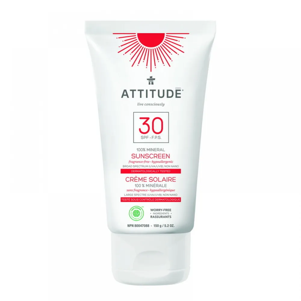Lotiune protectie solara, SPF 30, fara miros (150 grame), Attitude