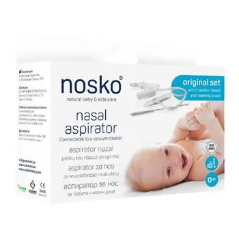 Set aspirator nazal cu perie si rezerva pentru +0 luni, 1 bucata, Nosko Baby