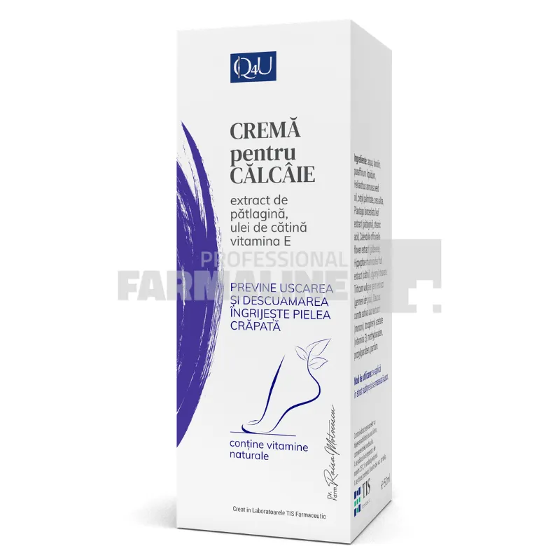 Tis Q4U Crema pentru calcaie  cu extract de Patlagina si ulei de Catina 40 ml