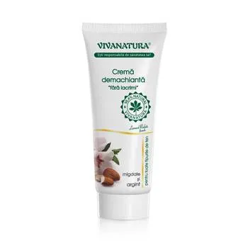 Crema demachianta cu migdale si argint coloidal, 75ml, VivaNatura