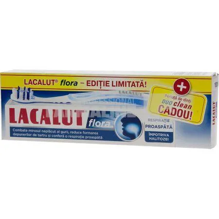 Lacalut Flora Pasta Dinti 75ML + Periuta Dinti Club  Cadou
