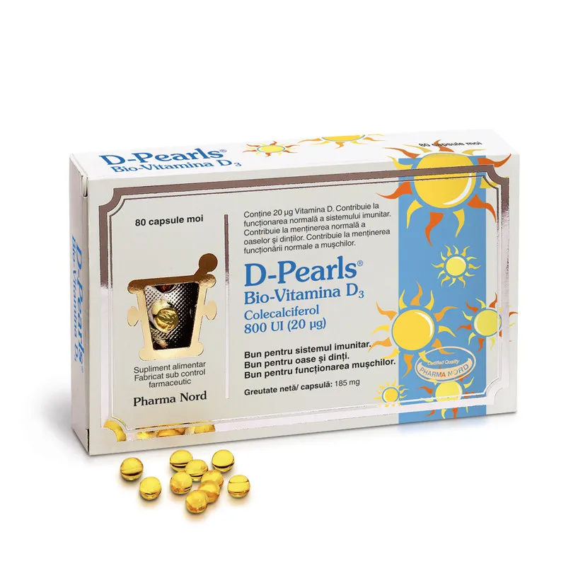 Bio-D- Pearls Vitamina D3 x 80cps (PharmaNord)