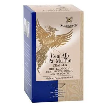 Ceai Bio Alb Pai Mu Tan (Camellia sinensis), 18 plicuri, Sonnentor