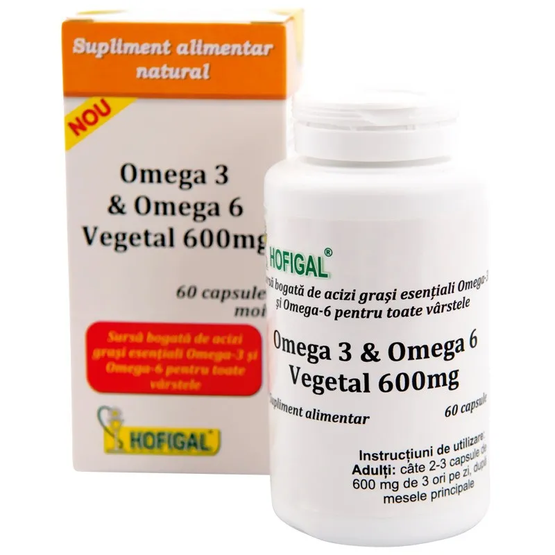 Omega 3 si Omega 6 Vegetal ,60 capsule
