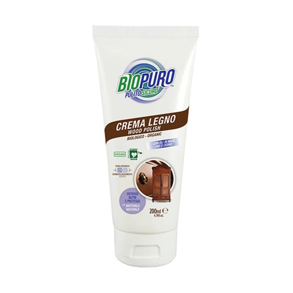 Crema hipoalergena pentru curatat, lustruit si intretinut lemn bio (300 ml)