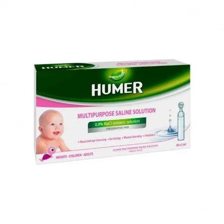 HUMER solutie izotonica sterila 0,9 %, 30 flacoane x 5 ml