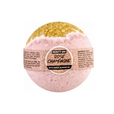 Beauty Jar Bila de baie efervescenta cu sampanie, Rose Champagne,150 g