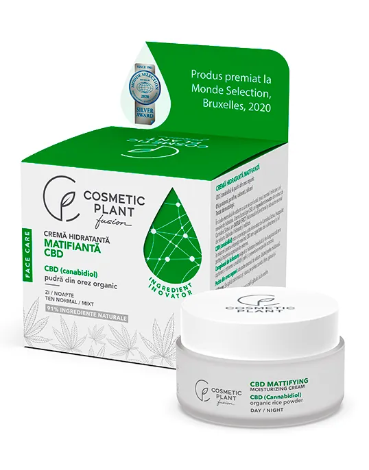 Crema hidratanta matifianta CBD (canabidiol), 50 ml, Cosmetic Plant