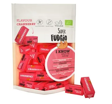 Super Fudgio caramele eco aroma de merisoare x 150 grame