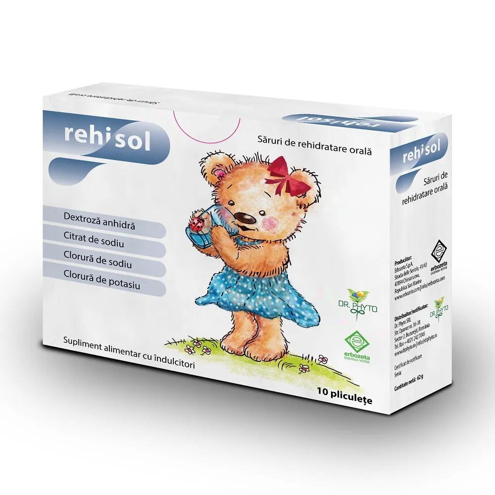 Rehisol pulbere pentru solutie orala x 10 plicuri, Dr. Phyto