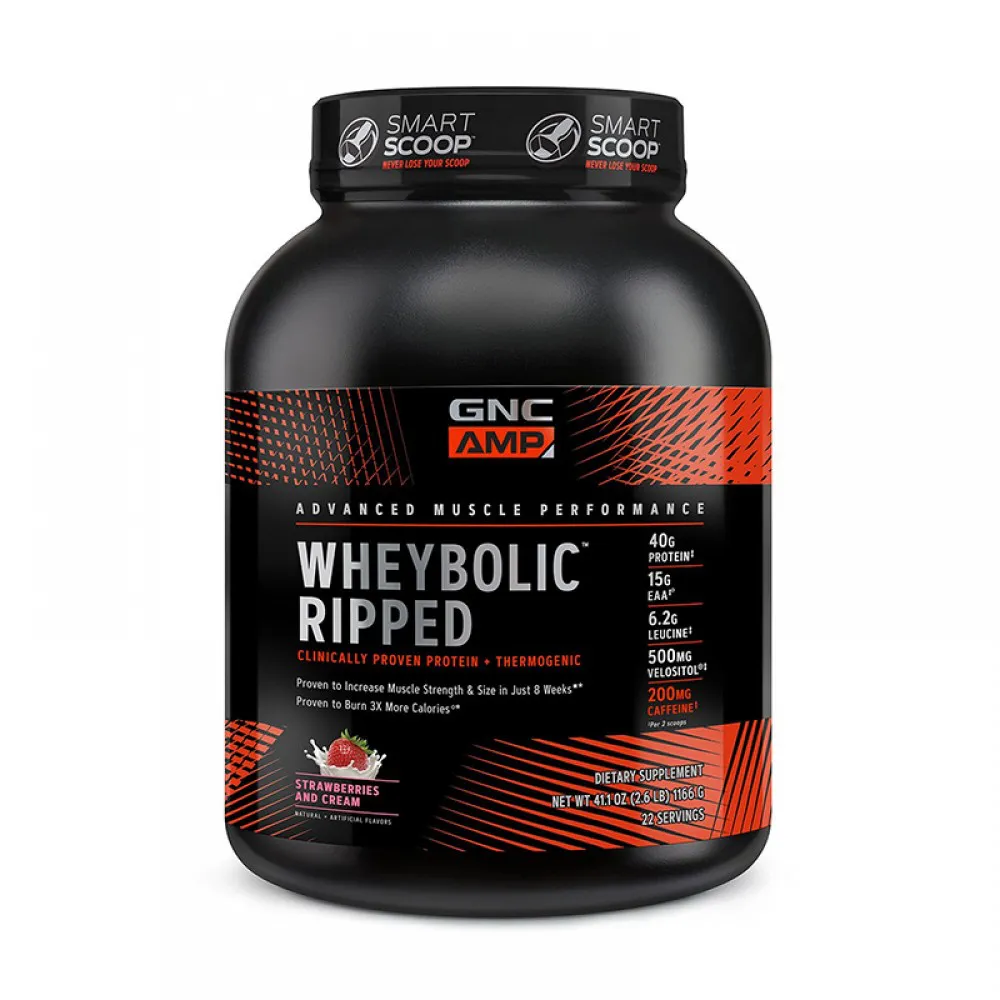 AMP Wheybolic Ripped Proteina cu aroma de capsuni (1166 grame), GNC