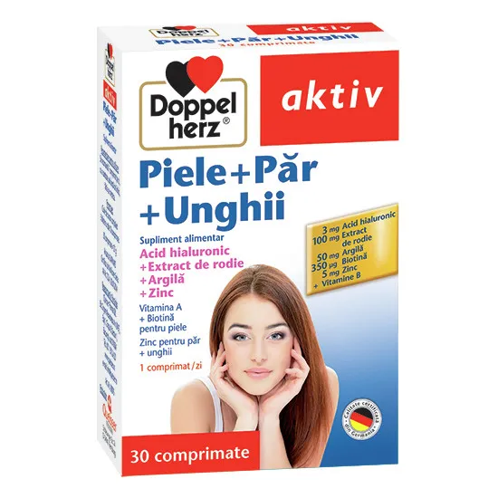 DOPPELHERZ AKTIV PIELE + PAR + UNGHII 30 COMPRIMATE